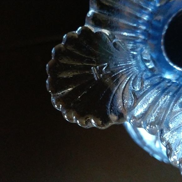 Mosser Art Glass Blue Opalescent Sea shell Sugar Bowl - Picture 6 of 6